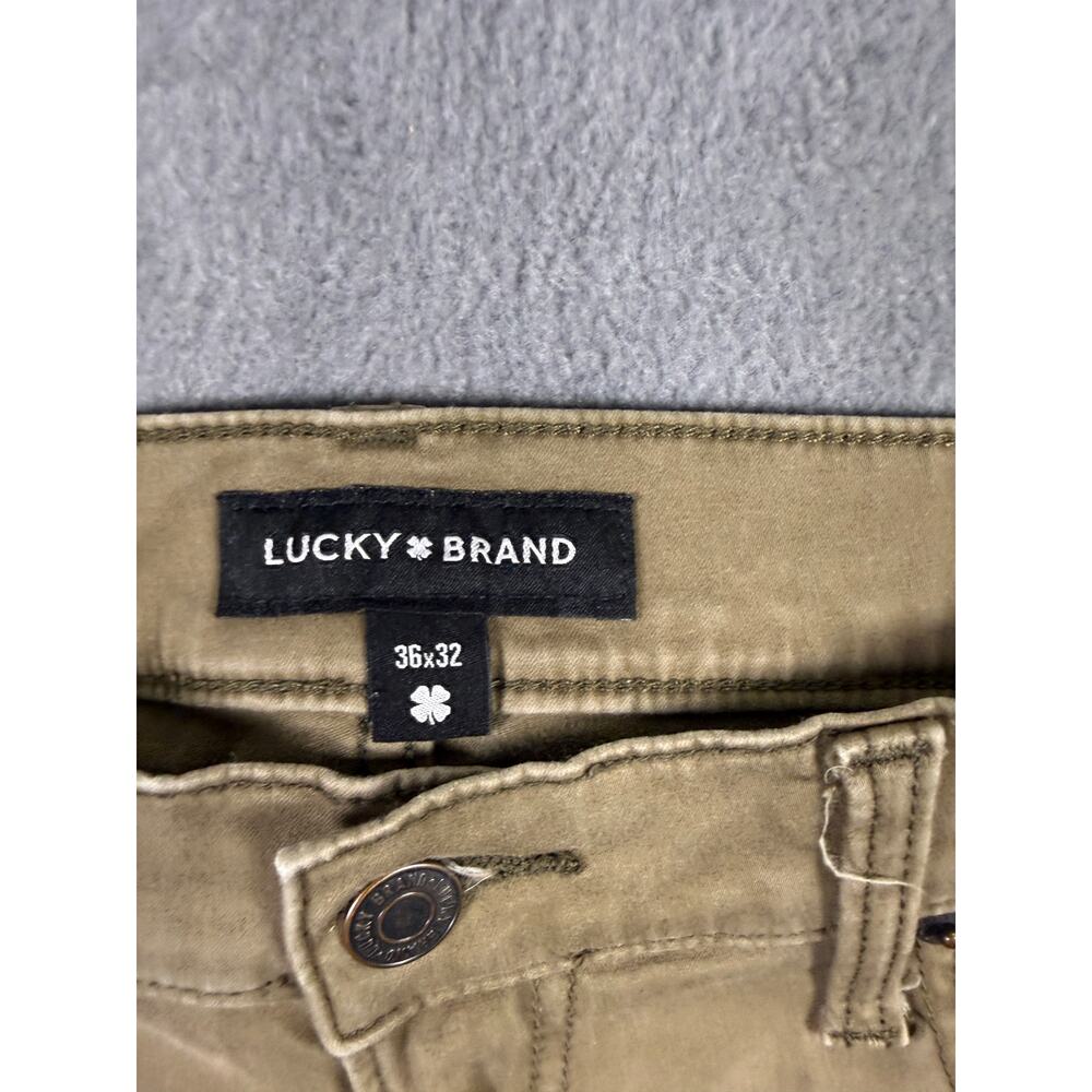 Lucky Brand Khaki Straight Leg Pants Mens 36x32 Tan Casual Cotton‎ - Picture 4 of 7